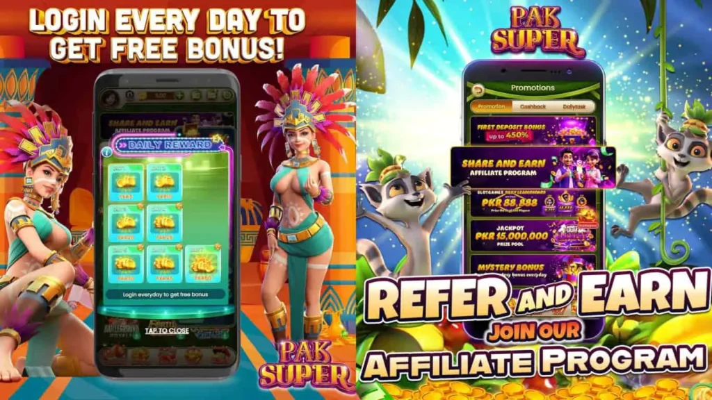 Pak Super Game Screen Shots like login, register, deposit and more